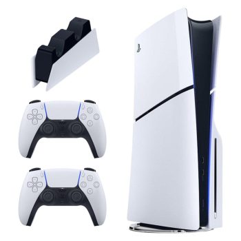 کنسول بازی سونی مدل PlayStation 5 Slim ظرفیت یک ترابایت ریجن 2116A اروپا به همراه دسته اضافی و پایه شارژر